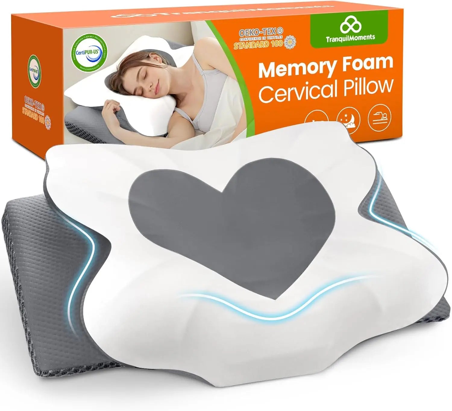 Memory Foam Neck Pillow – Ergonomic Support for Side, Back & Stomach Sleepers Peaceful Pleasures Health and Wellness United States