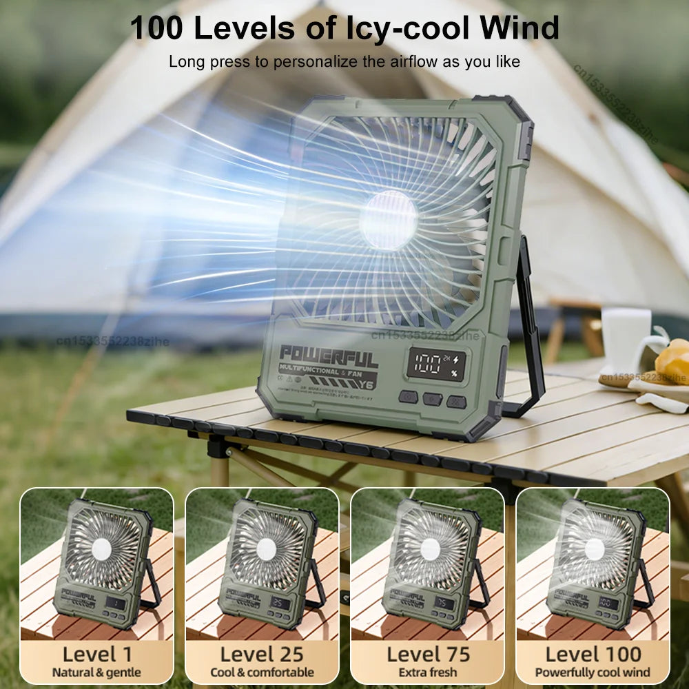 20000mAh Desktop Fan Rechargeable Wireless Tent Camping Ceiling Fan Foldable Desk Fan Air Circulator with Light Remote Control Peaceful Pleasures Health and Wellness