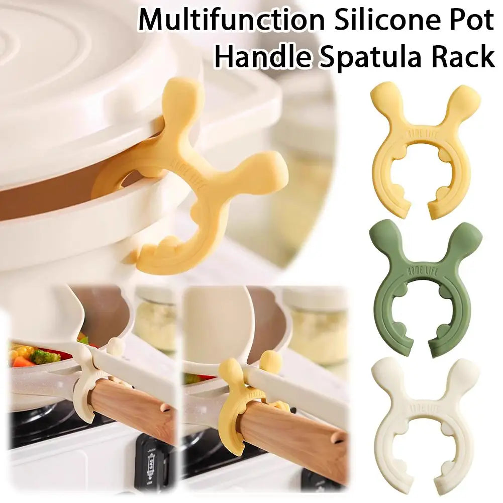 3pcs Silicone Spoon Rest Heat Resistant Anti-Spill Kitchen Utensil Holder Pot Lid Rack for Stove Top Home Cooking Tool Peaceful Pleasures Health and Wellness