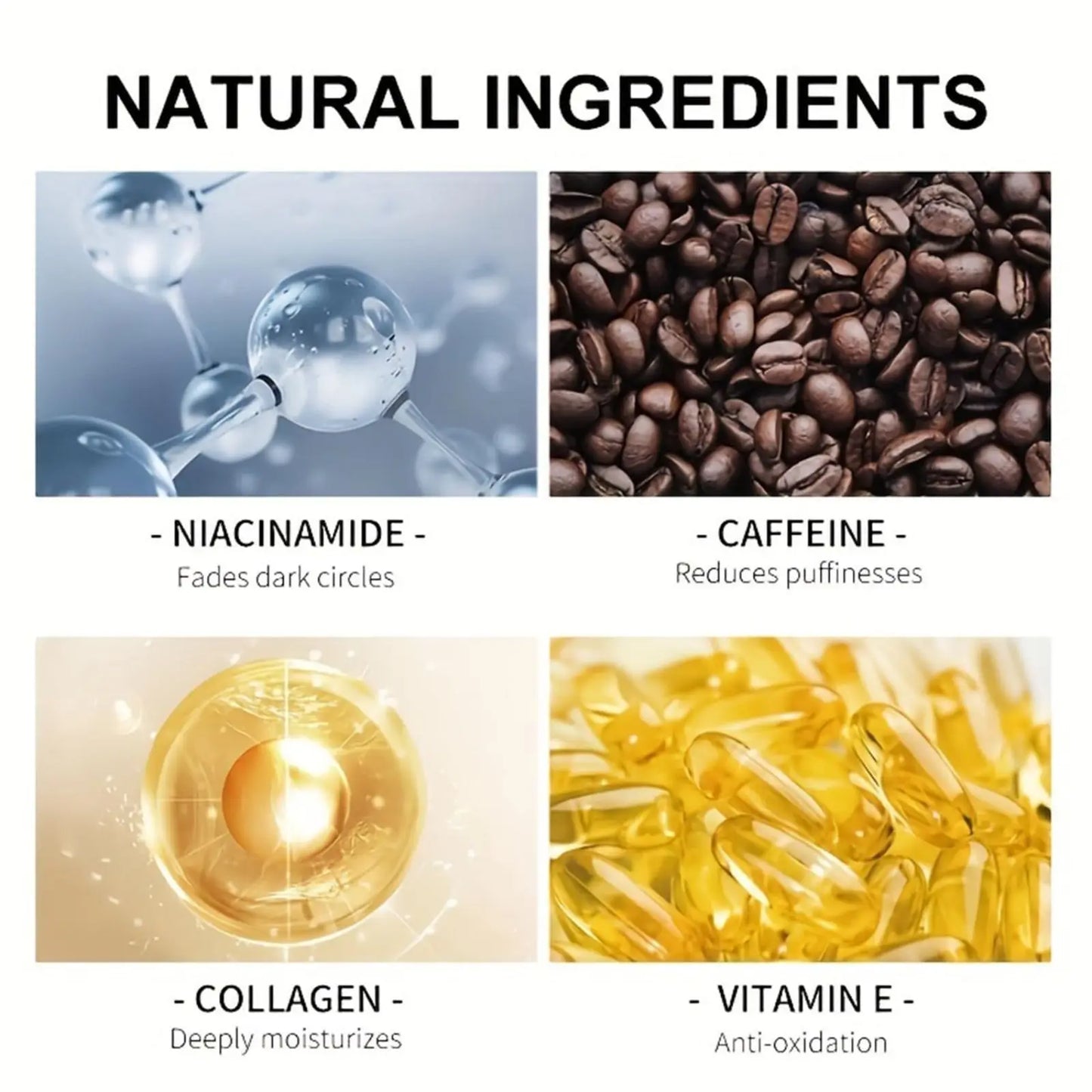 Caffeine Eye Cream for Puffiness and Bags Under Eyes Daily Anti-Wrinkle Peaceful Pleasures Health and Wellness