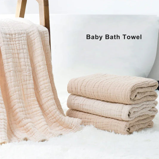 6-Layer Cotton Muslin Baby Swaddle Blanket & Bath Towel 105cm Baby Swaddle Blanket Peaceful Pleasures Health and Wellness