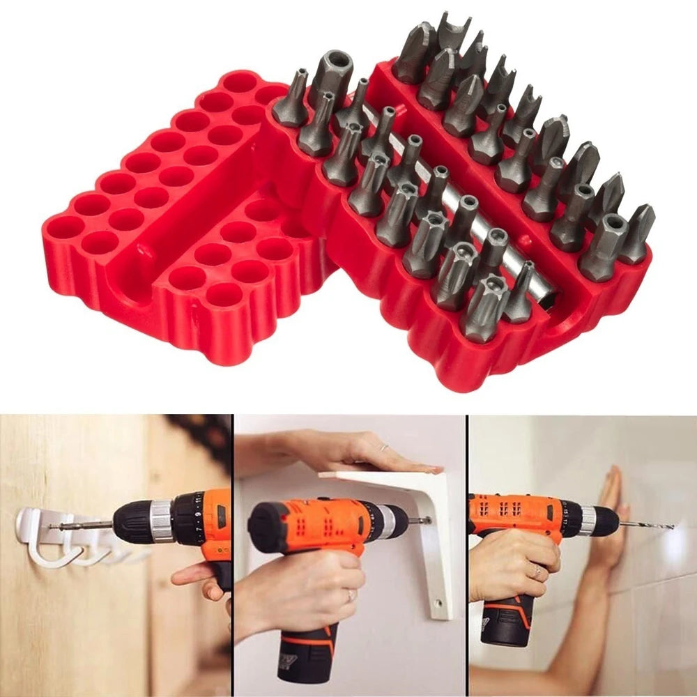 33pcs Tamper Proof CRV6150 Screwdriver Bit Set with Magnetic Holder for Any Drills Screwdriver Nutdrivers Bits Hand Tools Peaceful Pleasures Health and Wellness