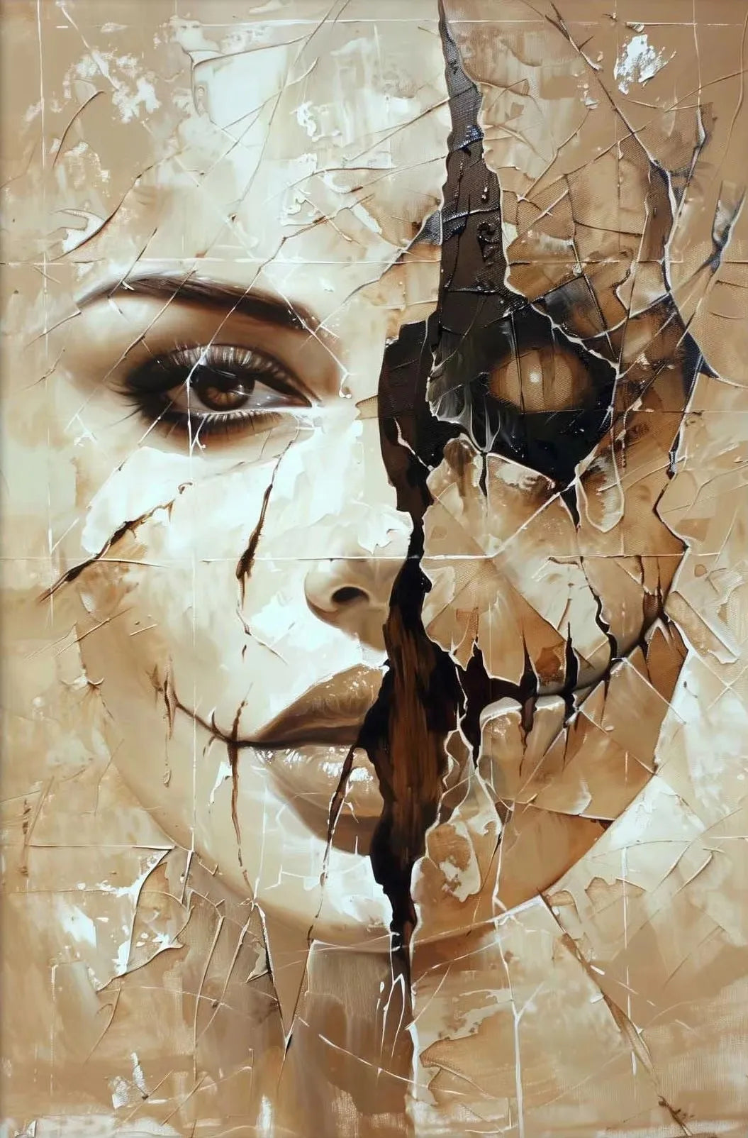 Horror Skeleton Gothic Canvas Poster | Halloween Fantasy Wall Art Gothic Canvas Poster Peaceful Pleasures Health and Wellness ZLH5343 100x150cm No Frame