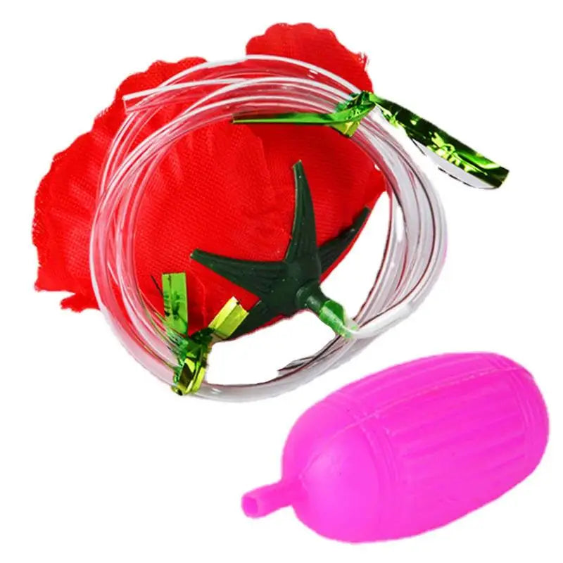 （Random Color）Lovely & High Quality 1 pcs Trick Funny Joke Prank Toys Water Squirt Rose Clown Flowers Wedding banquet Peaceful Pleasures Health and Wellness