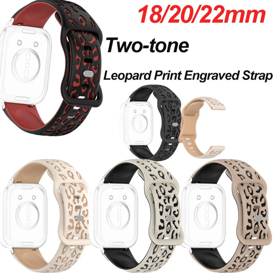 Silicone Leopard Watch Band 18/20/22mm – Amazfit, Samsung, Huawei Peaceful Pleasures Health and Wellness