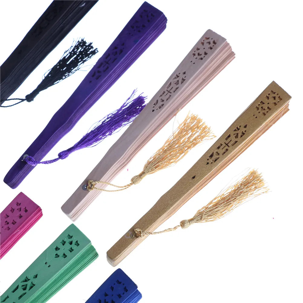 Chinese Bamboo Folding Hand Fan – Wood Pocket Fan for Wedding