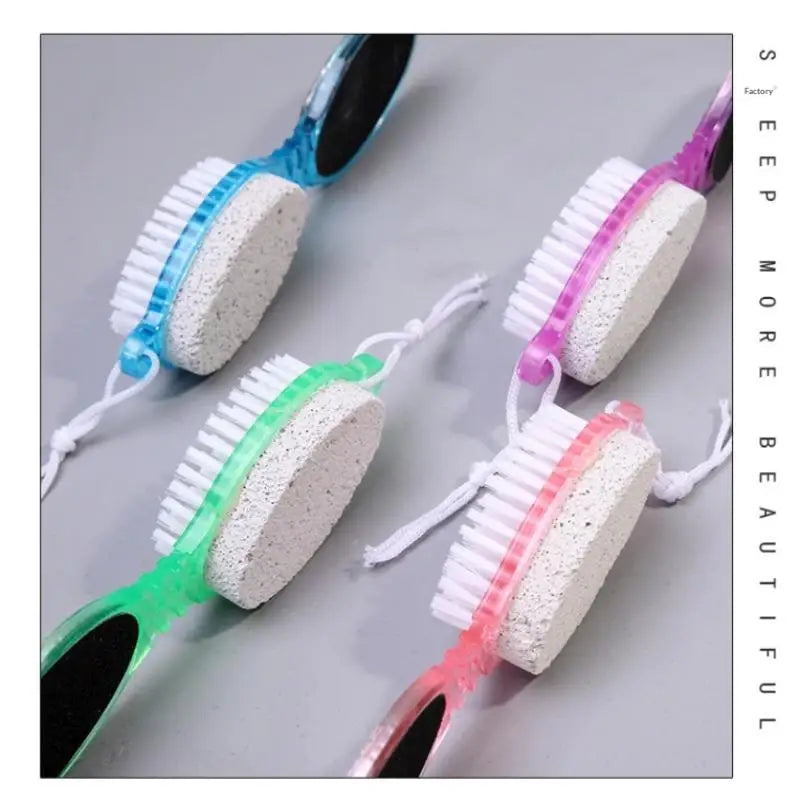 4 In 1 Foot Brush File With Pumice Stone Foot Rasp Sandpaper Foot Scrubber Brush For Feet Dead Skin Remover For Foot Care Tool Peaceful Pleasures Health and Wellness