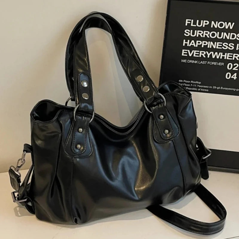 Large Capacity Vintage European American Style Tote Bag Women Shoulder Crossbody Handbag Fashion Casual Commuter Top Handle Bag Peaceful Pleasures Health and Wellness