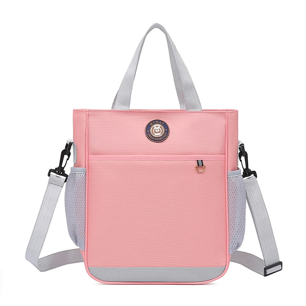 Large Capacity Student Contrasting Shoulder Bag Oxford Cloth Tote