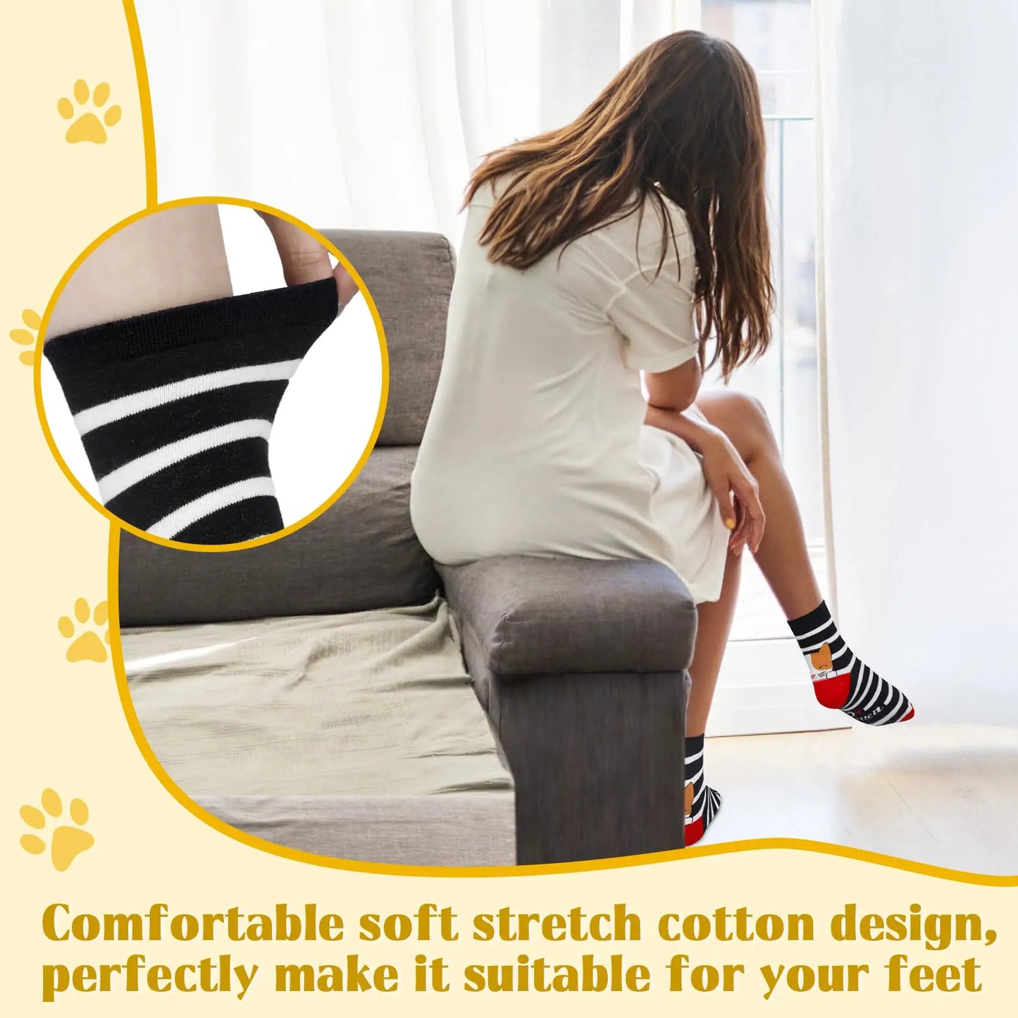 5 Pairs Women Cartoon Animal Socks Cute Dog Cat Pattern Cotton Crew Socks Colorful Funny Gift Set for Girls Peaceful Pleasures Health and Wellness