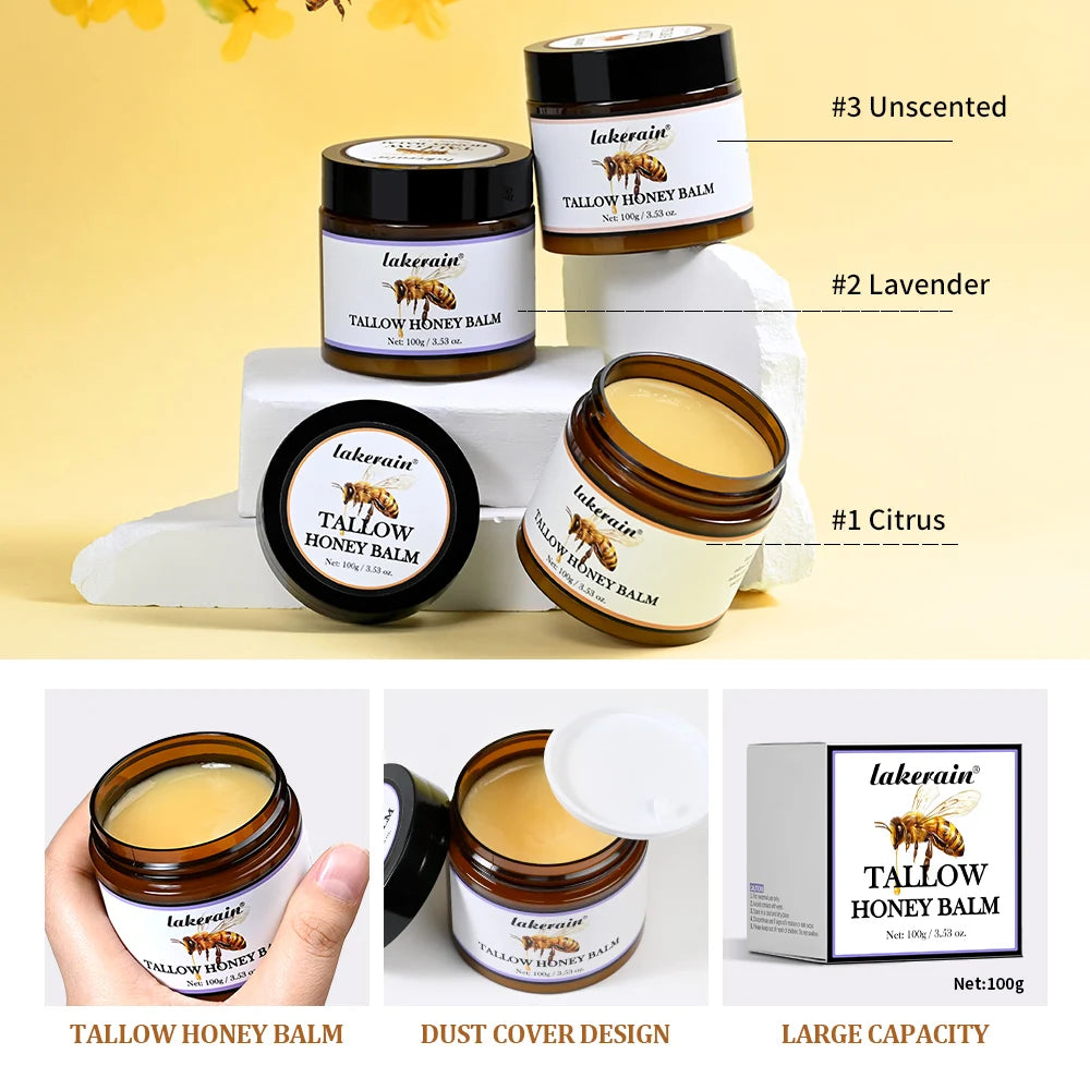 Organic Grass-Fed Beef Tallow Balm with Raw Honey Moisturizing Cream for Soft Smooth Skin Handmade All-Natural Moisturizer Skinc Peaceful Pleasures Health and Wellness