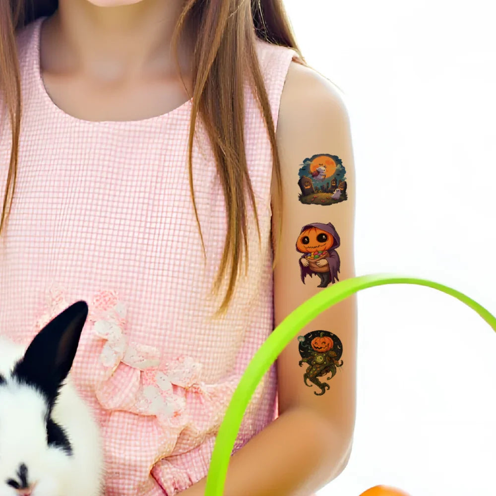 54pcs Halloween Temporary Tattoo Stickers – Waterproof Body Art