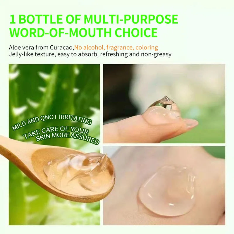 "Pure Aloe Vera Gel (300G) - 99% Natural for Face, Hair & Body, Sunburn Relief & Hydration, Non-Sticky" Peaceful Pleasures Health and Wellness