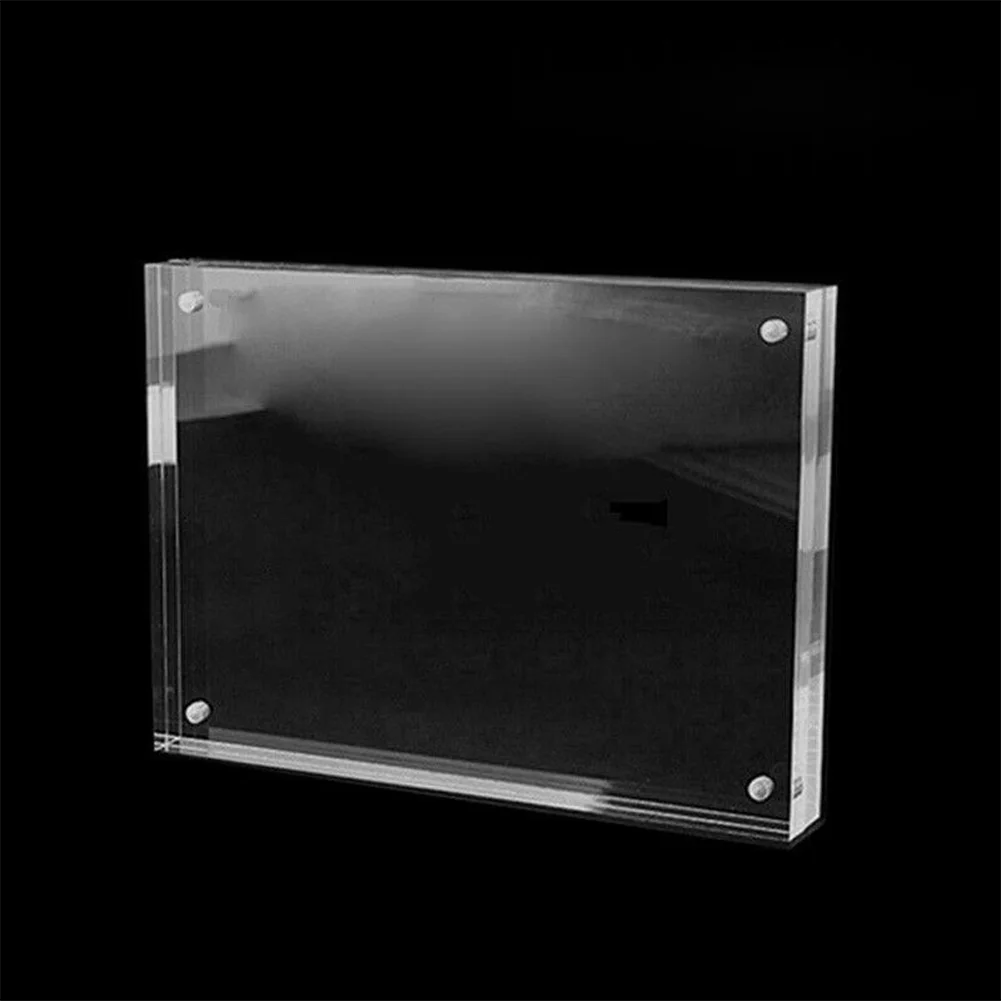 Transparent Acrylic Photo Frame Magnetic Poster Display Stand Room