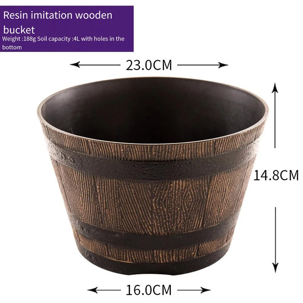 Garden Whiskey Bucket Succulent Flowerpot Indoor Outdoor Planting