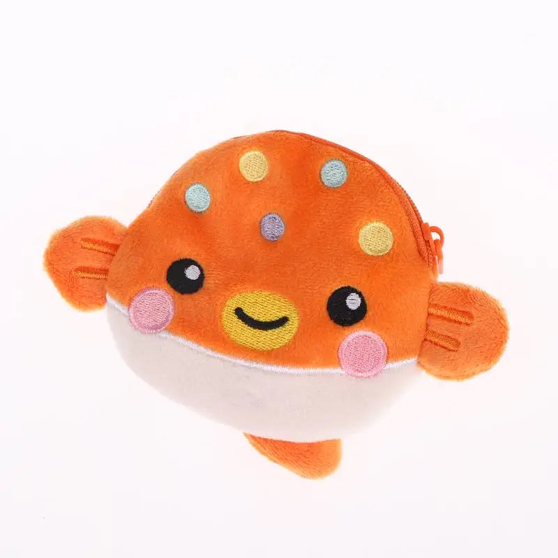 Cute Pufferfish Plush Mini Coin Purse – Zipper Pouch Wallet