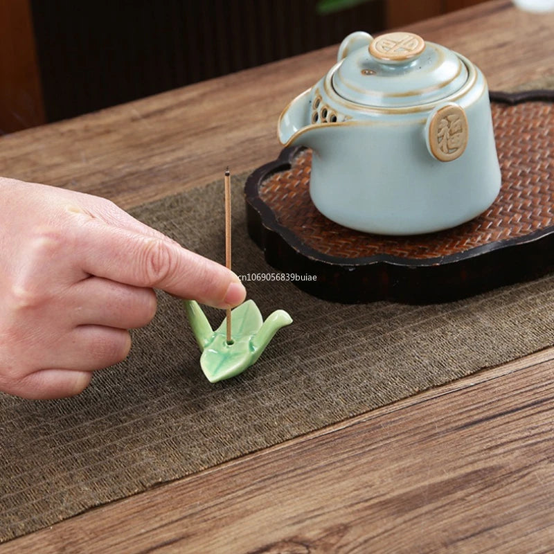 Paper Crane Ceramic Incense Stick Holder & Burner | Home Decor