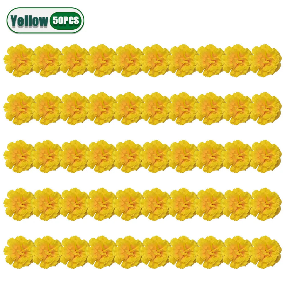 Artificial Carnation & Marigold Flower Heads – Diwali & Wedding