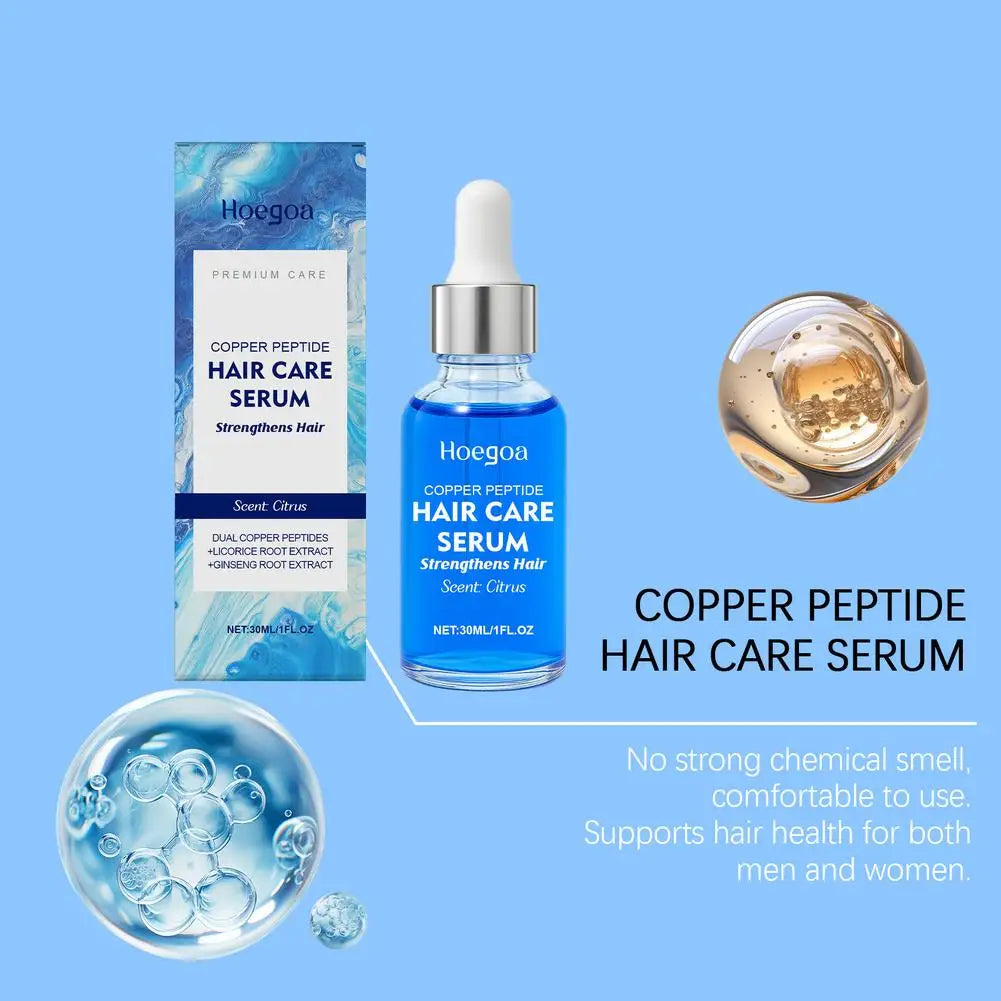 Copper Peptide Hair Growth Serum Hair Dense Prevent Hair Loss Nourishing Scalp Hair Root Smooth Reduce Dry Damage Hair Repair Peaceful Pleasures Health and Wellness