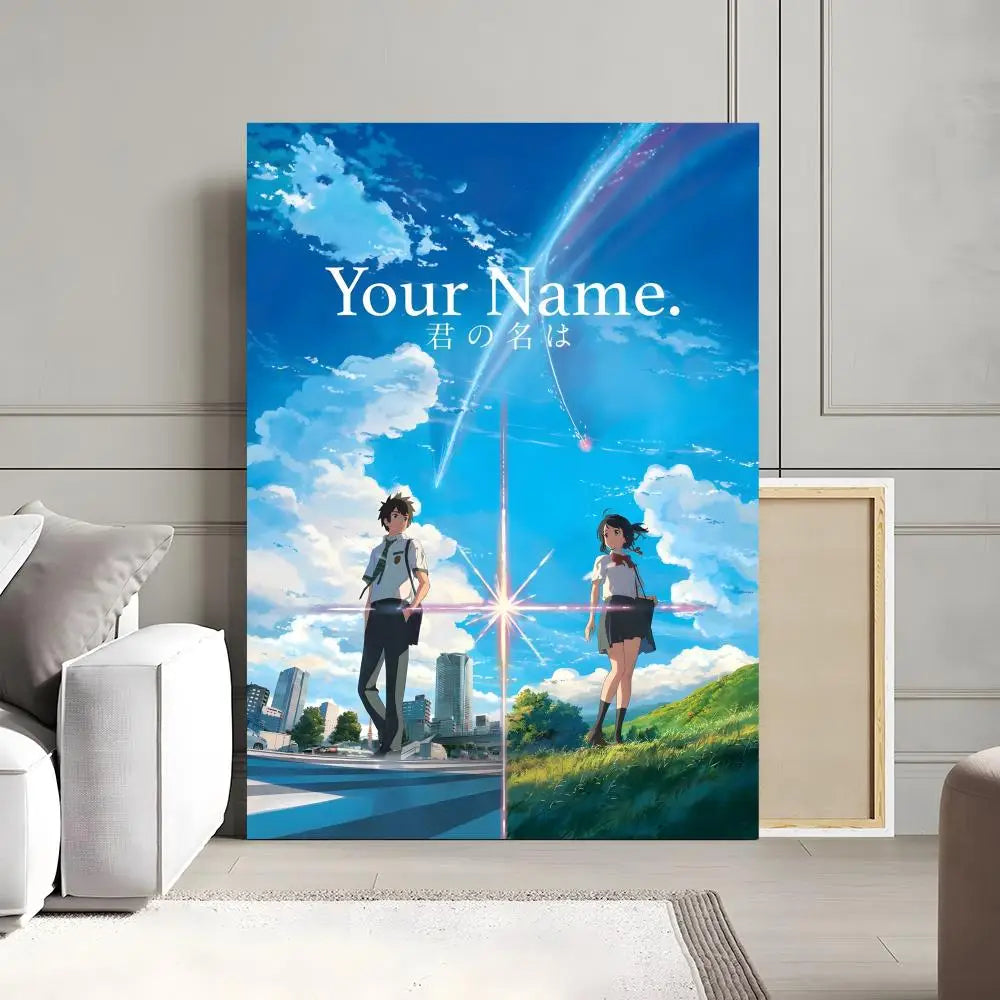 Your Name Anime Canvas Poster | Waterproof Wall Art Decor Anime Canvas Poster Peaceful Pleasures Health and Wellness z11 40x60cm Unframed