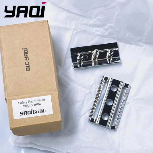2026 Flash Sale Chrome Color YAQI Scalloped Bar Double Edge Safety Razor Head for mens Peaceful Pleasures Health and Wellness