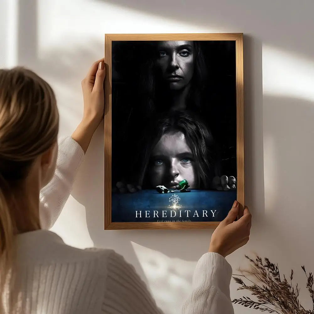Movie H-Hereditary Poster HD Self Adhesive Waterproof Wall Art Ideal for Home Office Dorm Bedroom Great Gift Peaceful Pleasures Health and Wellness White4 15X20cmNoframe