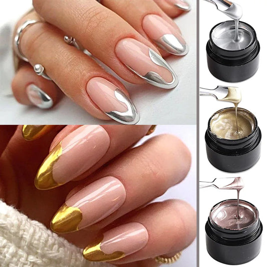 Chrome Gel Nail Polish – Gold, Silver & Rose Gold Mirror Effect Chrome Gel Nail Polish Peaceful Pleasures Health and Wellness