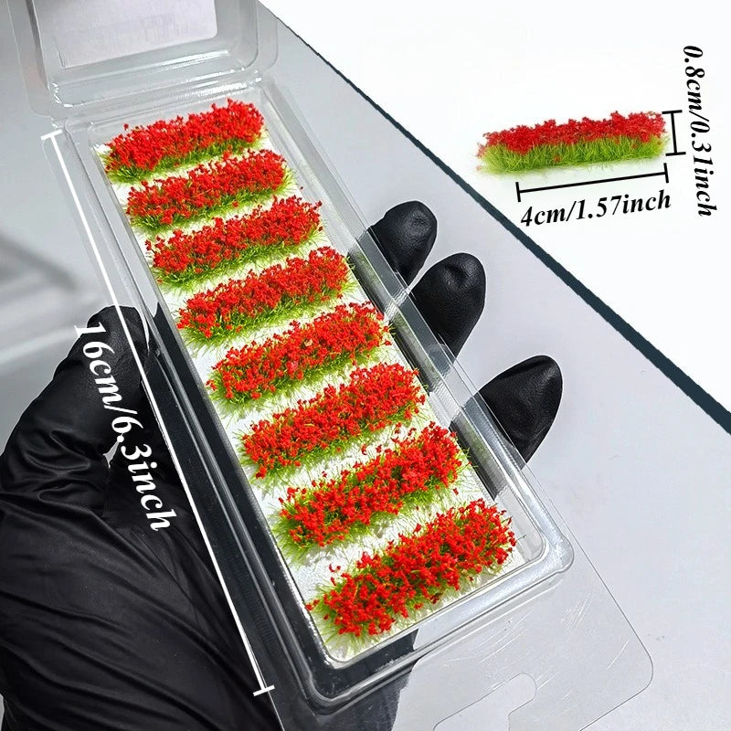 8-Piece Mini Faux Flower & Grass Clusters | Micro Landscape Decor