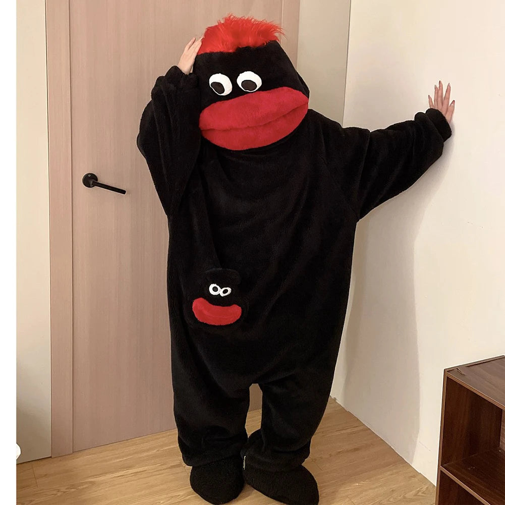Monster Onesie Pajamas | Thick Coral Fleece Loungewear