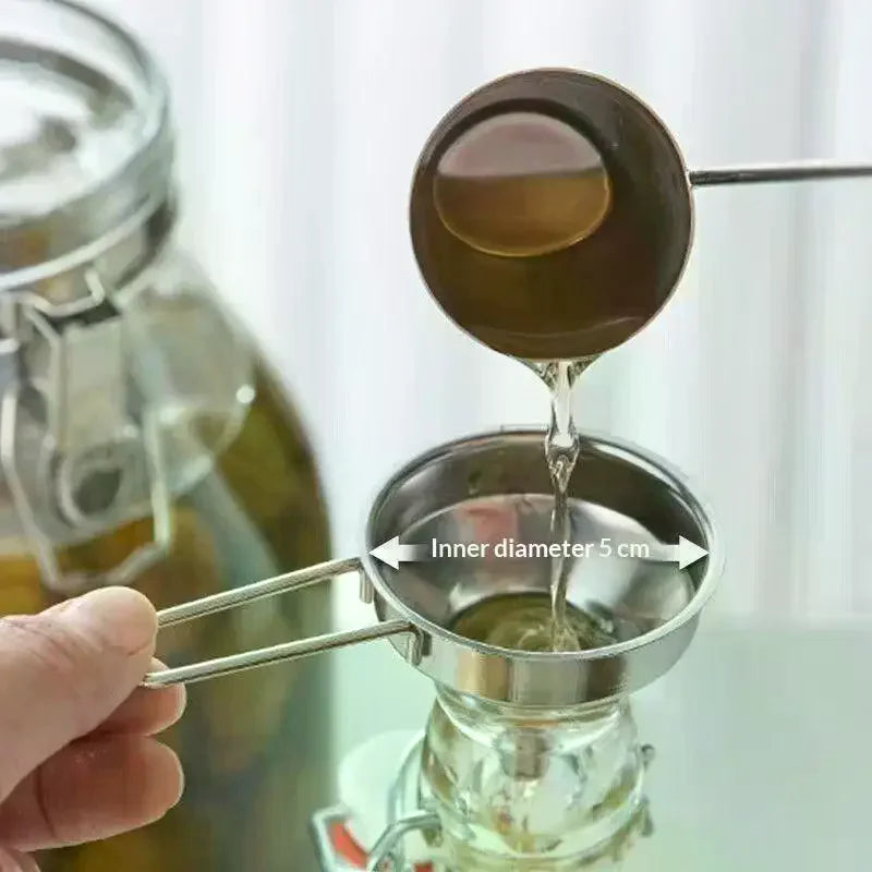 Stainless Steel Funnel with Handle | Small Metal Bottle Funnel Kitchen Funnel Peaceful Pleasures Health and Wellness