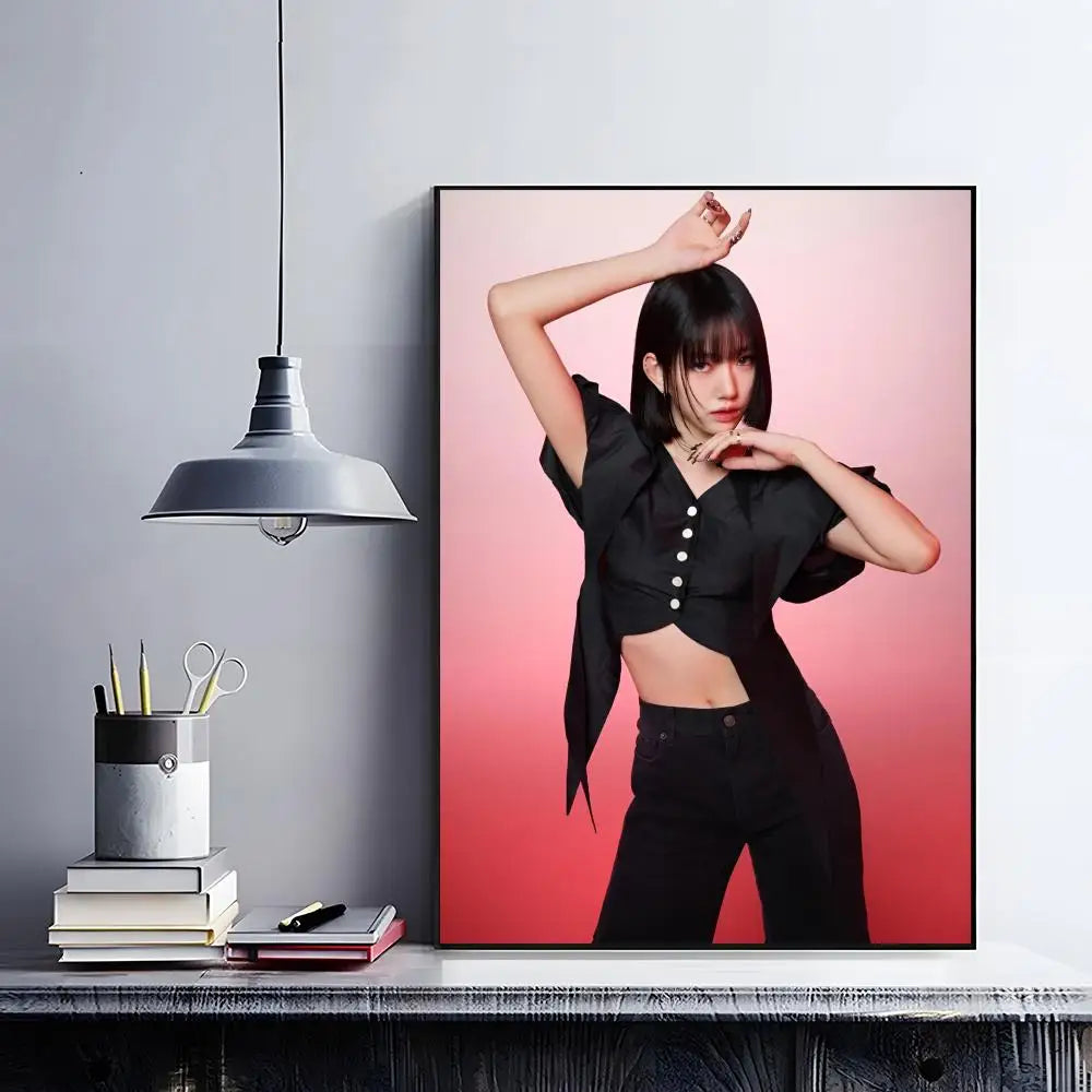 Kpop M-meovv HD Waterproof Self-Adhesive Wall Art Poster Wall Art Poster Peaceful Pleasures Health and Wellness Black15 15X20cmNoframe