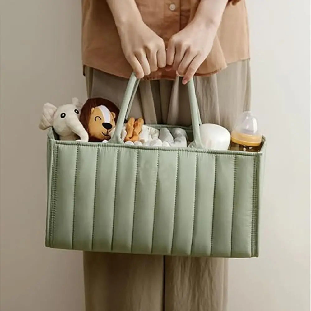 Large Baby Diaper Organizer Bag with Handles & Dividers