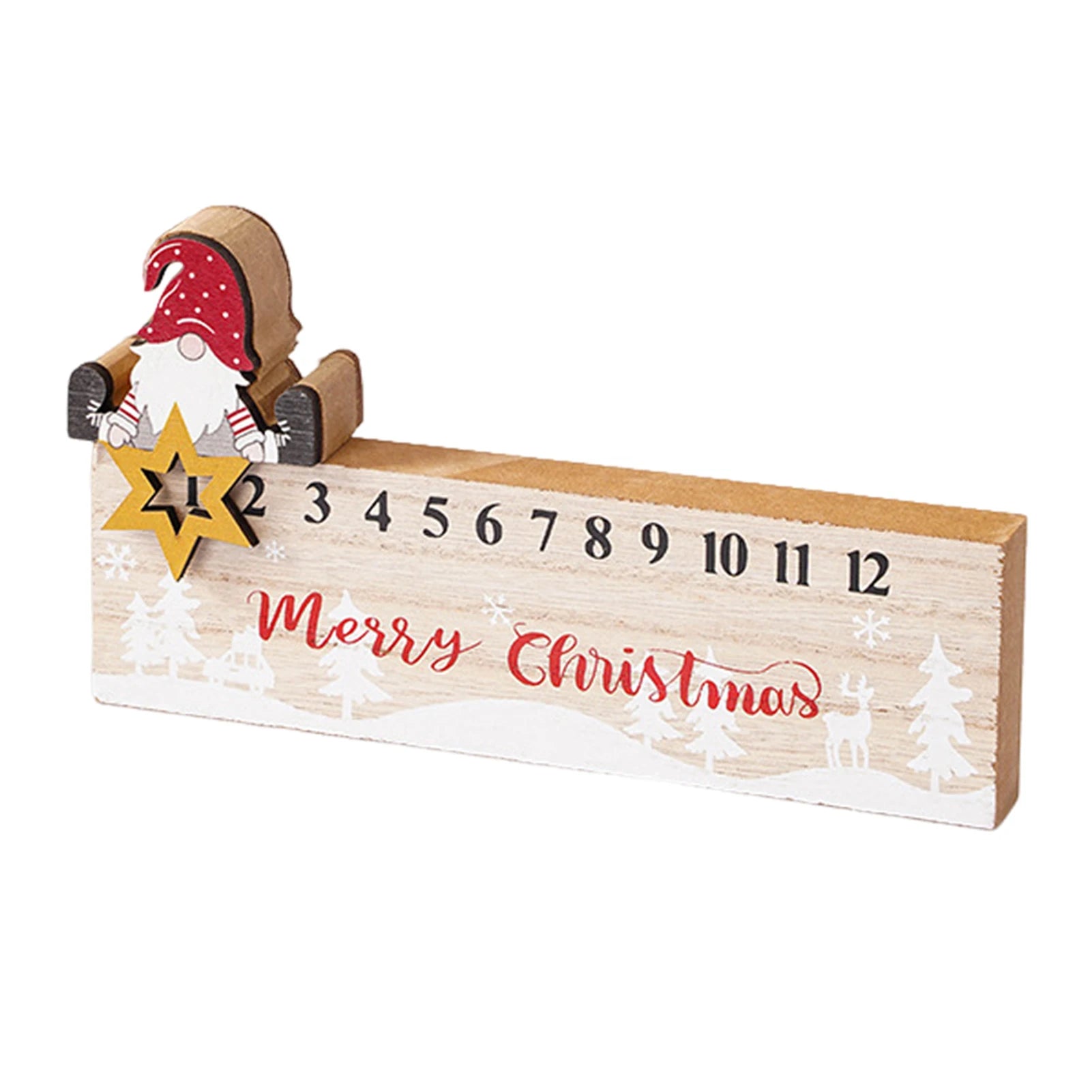 Fun Calendar Wooden Santa Countdown To Xmas Calendar Reusable Sturdy Festive Advents Calendar Desk Decoration Festive Home Decor Peaceful Pleasures Health and Wellness A As Shown