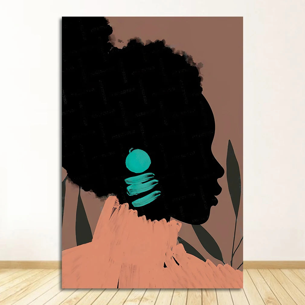 African Tribal Abstract Canvas Wall Art | Nordic Poster Print