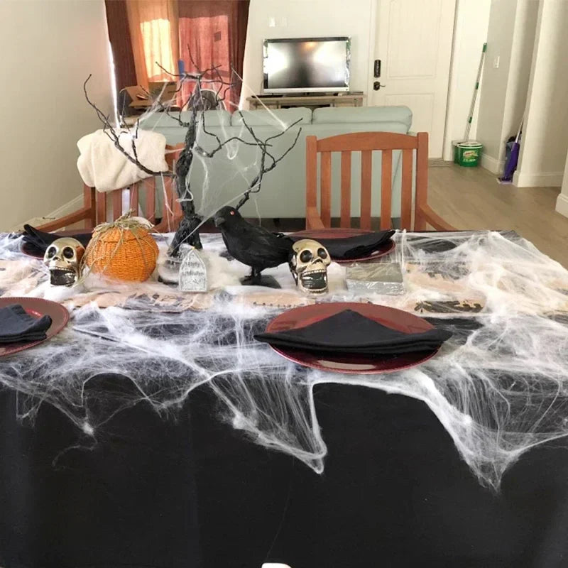 Halloween Stretchy Spider Web Cobweb Decoration Prop – 1–20 PCS