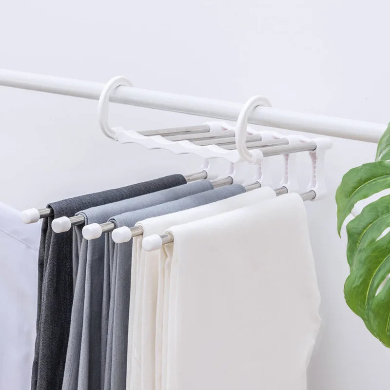 5-in-1 Multi-function Magic Pants Hanger Stainless Steel Foldable