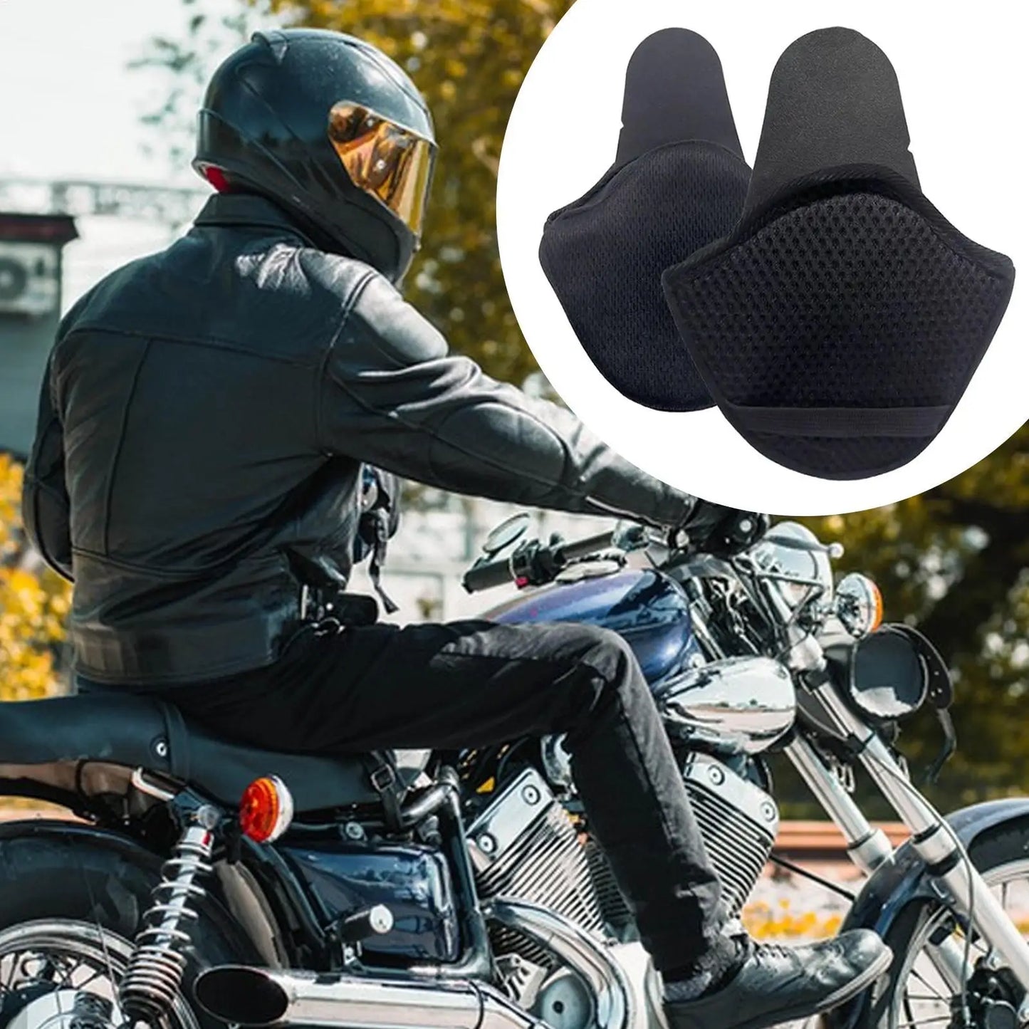 Motorcycle Helmet Earmuffs – Detachable Windproof Winter Ear Pads