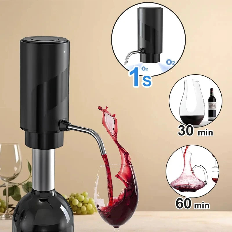 Intelligent Wine Aerator Dispenser Rechargeable One Touch Electric WineDecanter Liquor Dispenser Set Bar Party Wine Accessories Peaceful Pleasures Health and Wellness