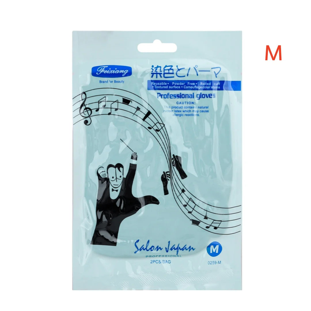 Professional Black Latex Rubber Gloves High Elasticity Anti-Corrosion Waterproof Non-Slip - Ideal for Hair Dyeing and Perming Peaceful Pleasures Health and Wellness M