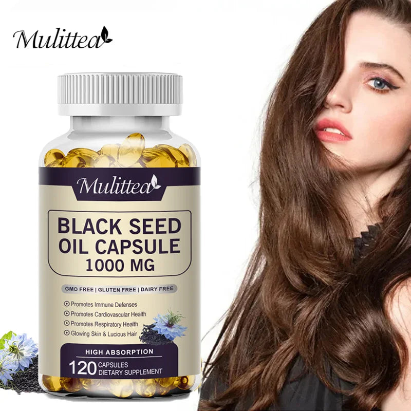 Black Seed Oil Capsules – Hair, Skin, Digestion, Immunity & Blood Pressure | 120 Count Peaceful Pleasures Health and Wellness