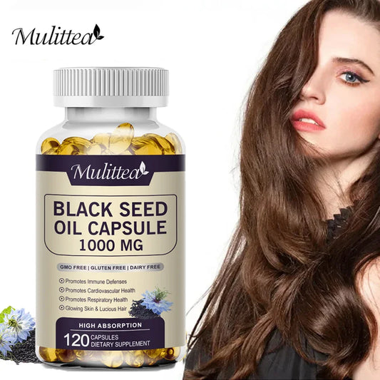 Black Seed Oil Capsules – Hair, Skin, Digestion, Immunity & Blood Pressure | 120 Count Peaceful Pleasures Health and Wellness