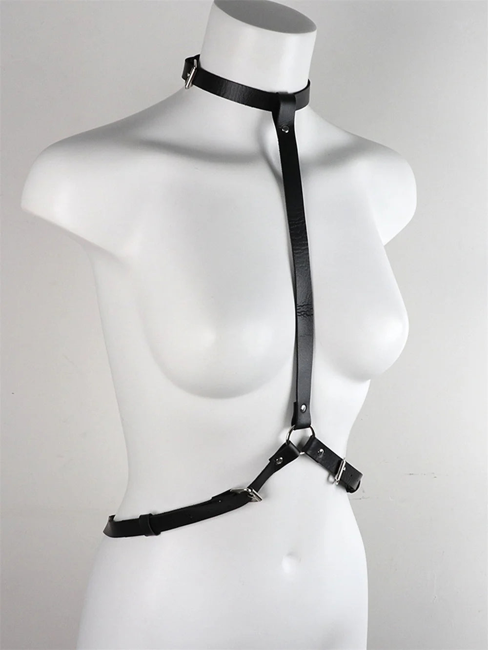 Decopunk Leather Harness Garters Sexy Lady Body Bondage Lingerie Cage