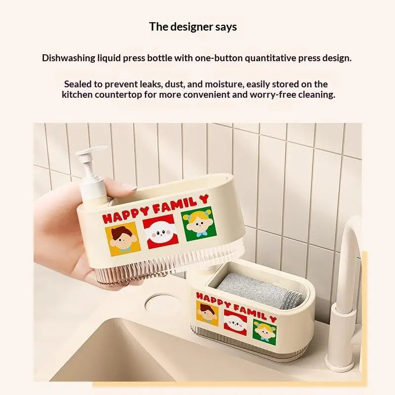 2-in-1 Dish Soap Dispenser with Sponge Holder | Kitchen Sink