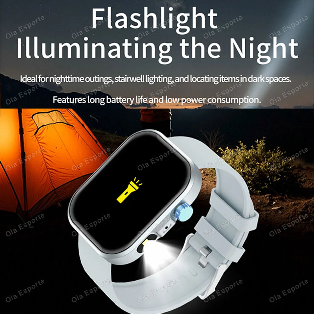 Ola Esporte LED Flashlight Smartwatch 2.01" Bluetooth Fitness