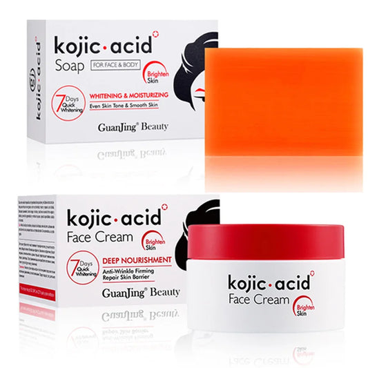 Kojic Acid Cream Skin Whitening Cream Anti Aging Brighten Fade Stubborn Dark Spots Moisturiz Nourish Facial Skin Care With Soap Peaceful Pleasures Health and Wellness Default Title