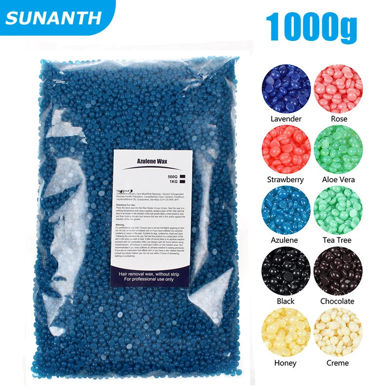 500g 200g 400g 1000g Depilation Wax Pot Hard Wax Beans Wax Beads for Hair Removal Body Wax Removal Hot Film Beans For Women Peaceful Pleasures Health and Wellness