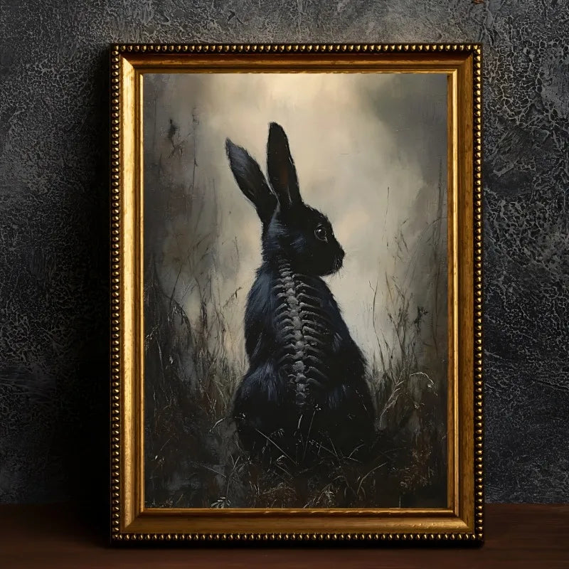 Haunted Forest Rabbit Gothic Canvas Poster | Mystical Wall Art Gothic Canvas Poster Peaceful Pleasures Health and Wellness