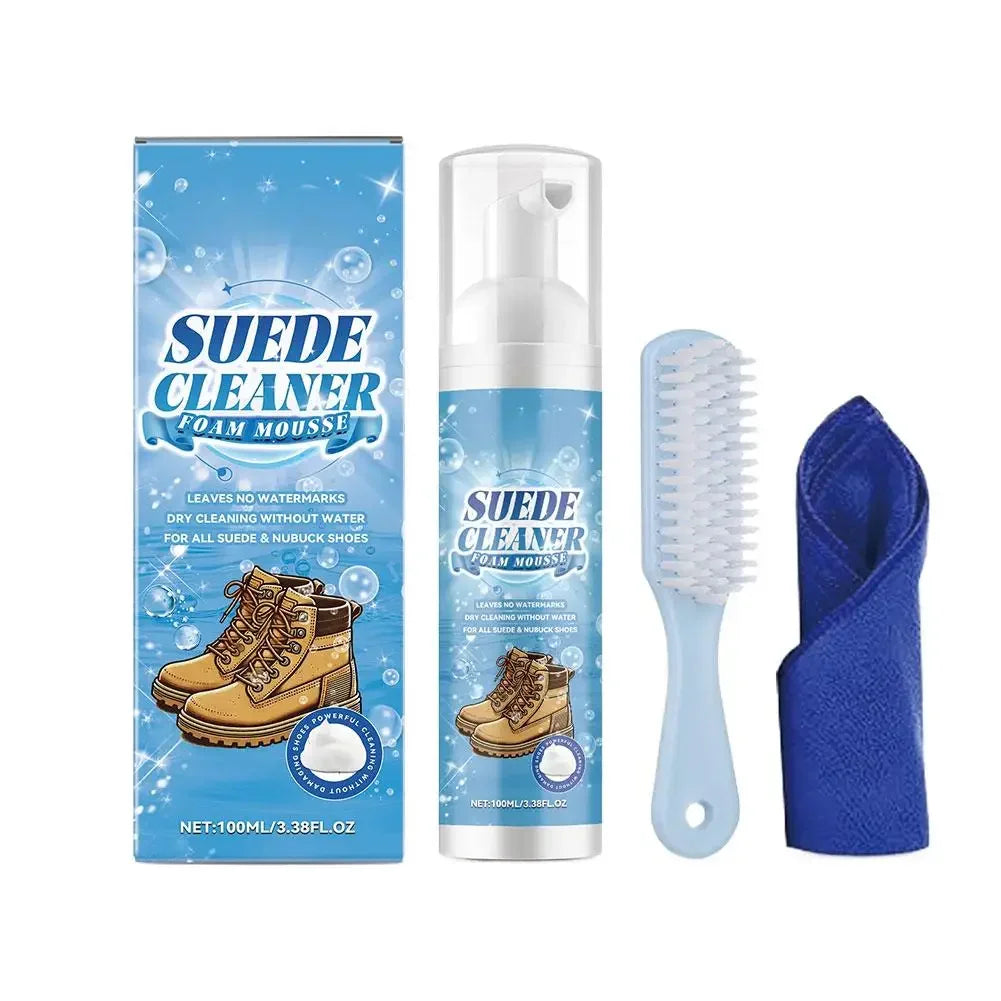 Suede Cleaner Kit No-wash Dry Cleaning Foam Univeral Decontamination for Suede Sheepskin Matte Shoes Leather Sneakers Care 100ml Peaceful Pleasures Health and Wellness odorless