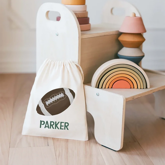 Personalized Football Party Favor Drawstring Bags for Boys Party Favor Bags Peaceful Pleasures Health and Wellness