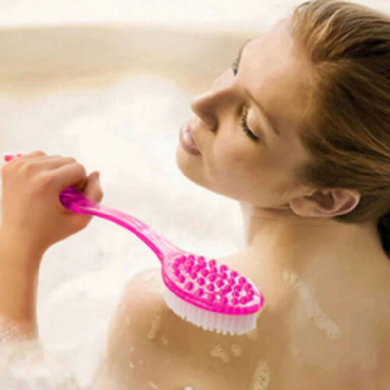 Long Handle Back Scrubber Brush Exfoliating Massaging Shower Brush for Bath Durable Body Scrubber with Soft Bristles Peaceful Pleasures Health and Wellness